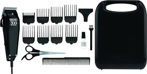 Home Pro 300 Series Corded Hair Clipper with 8 Guide Combs & Adjustable Taper Lever for Precision Cutting.