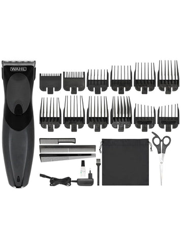 2-in-1 Haircut & Beard Kit – Cord/Cordless Power with Rinsable Blades & 12 Combs.
