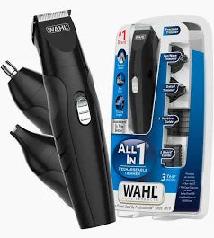 Groomsman All-in-One Cordless Trimmer with Rotary Nose & Ear Head, Foil Shaver & 80-Min Runtime.